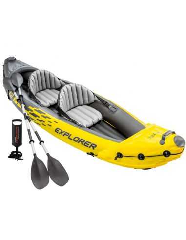 Intex 68307 -  kayak hinchable k2 explorer 2 personas con 2 remos y bomba