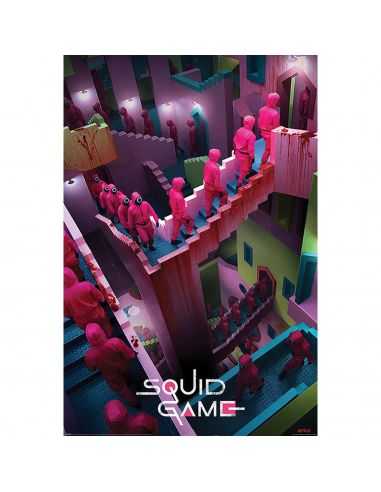 Poster el juego del calamar escaleras