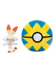 Pokeball jazwares pokemon clip 'n' go scorbunny + quick ball