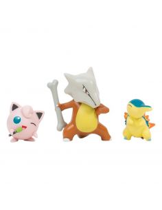 Pack de 3 figuras jazwares pokemon batalla cyndaquil jigglypuff ＃1 y marowak