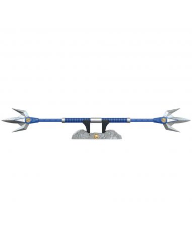 Replica hasbro escala 1:1 blue ranger lanza de poder deluxe power rangers lightning collection