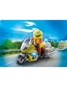 Playmobil moto de emergencias con luz intermiente